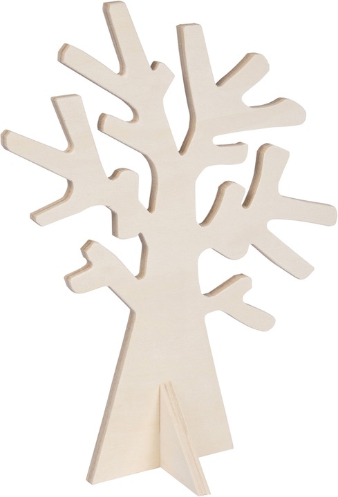 Natura Punto Albero decorativo in legno, marrone, 23 x 28 cm