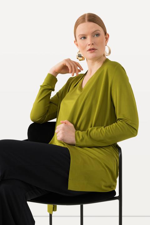 Produktbild Ulla Popken Slinkyjacke, offene Form, Schalkragen, Langarm (58)