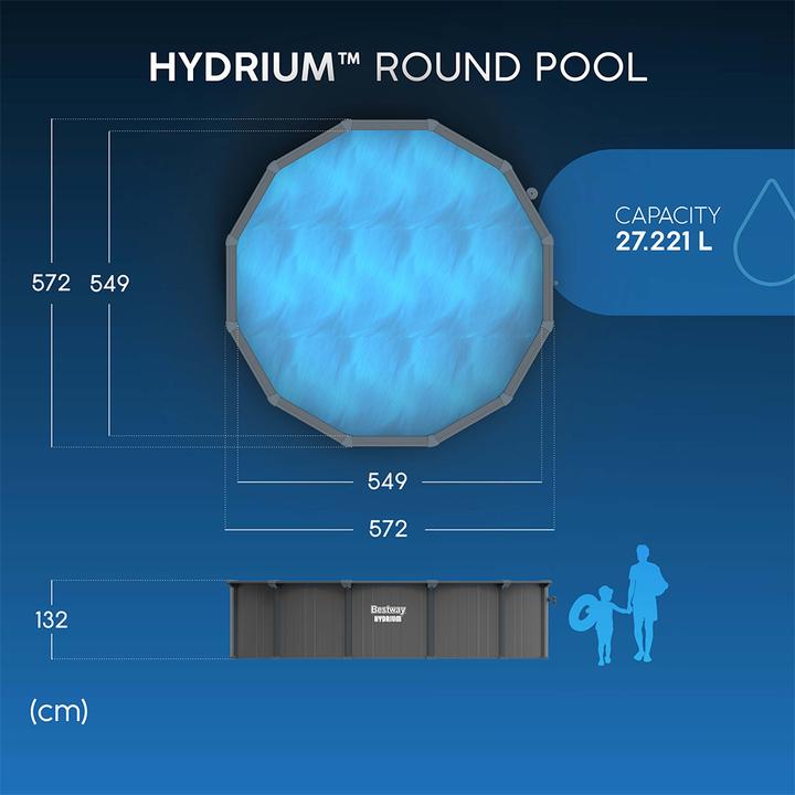 Immagine prodotto Bestway Set piscina fuori terra rotonda Hydrium - 5,49 m x 1,32 m (Ø 549 x 132 cm)