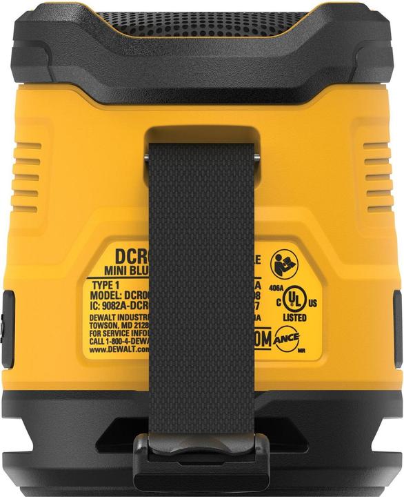 Image du produit DeWalt Haut-parleur portable de chantier 5W, Bluetooth (DCR009-XJ) IP67 (16 h, Fonctionnement sur batterie)