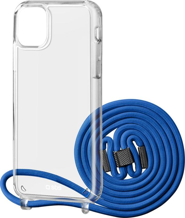Actual product image SBS cover med halsrem til iPhone 12 / 12 Pro®. Gennemsigtig/blå (Apple iPhone 12, Apple iPhone 12 Pro)