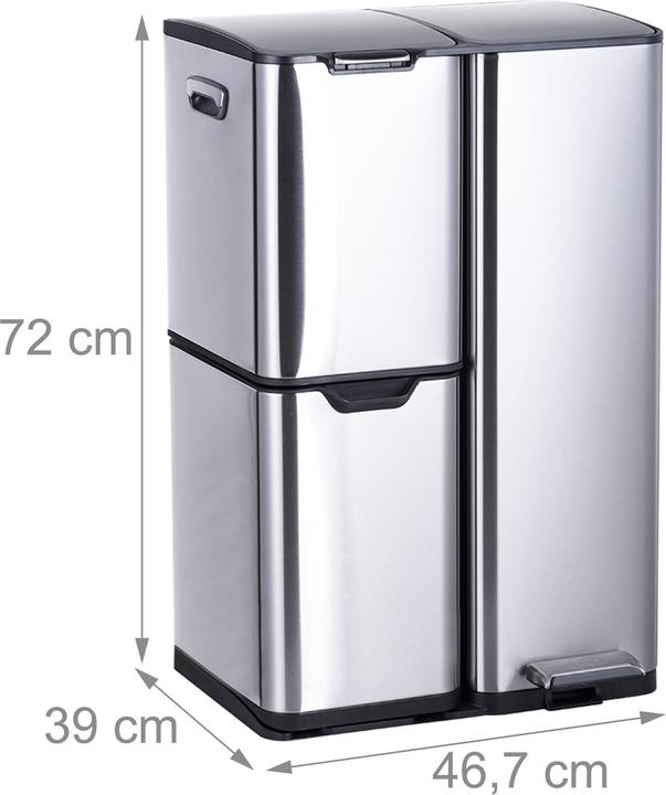 Produktbild Relaxdays Mülleimer 3 Fächer 60 l (60 l)