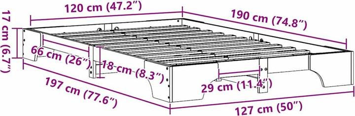 Actual product image vidaXL Bettgestell (120 x 200 cm)