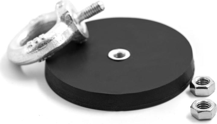 Produktbild Supermagnete Magnetsystem rund gummiert mit Innengewinde (1x)