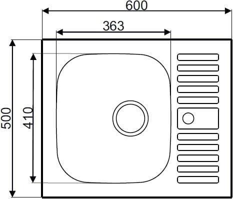 Actual product image Asil Krom Stainless steel sink AS23 (Fitted sink, 60 cm, 50 cm)
