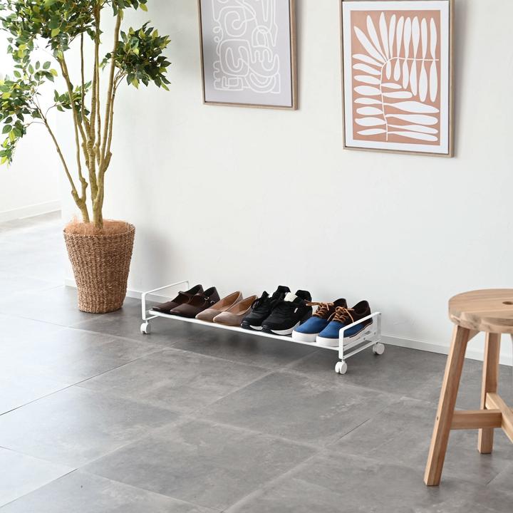 Actual product image Yamazaki Shoe rack with castors TOWER