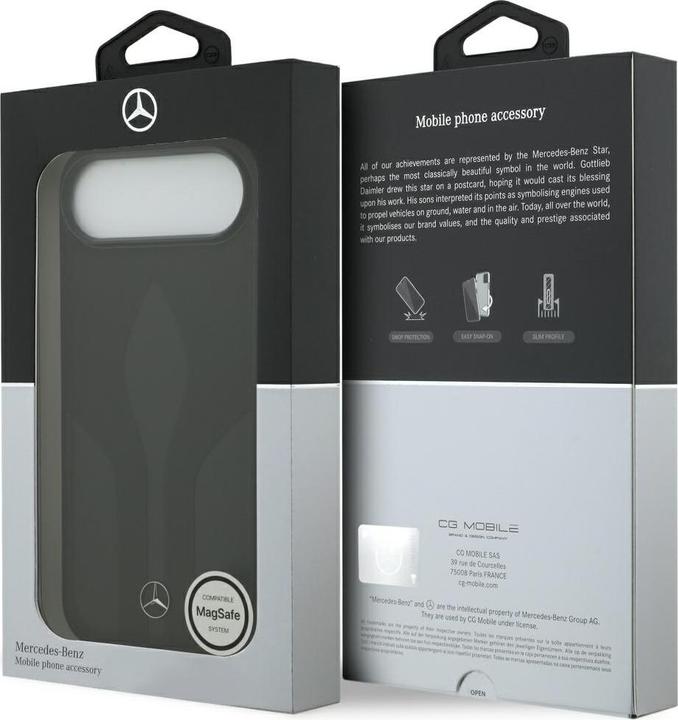 Immagine prodotto Mercedes Case Leather The Move MagSafe for iPhone 17 Air black (Apple iPhone 17 Pro)