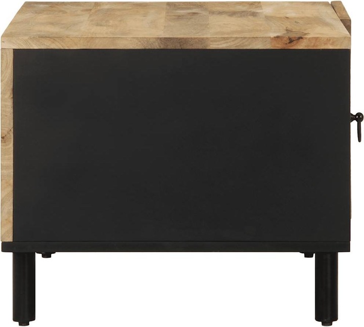 Produktbild VidaXL Couchtisch Beistelltisch Wohnzimmertisch Tisch Schwarz Raues Mangoholz (80 x 50 x 40 cm)