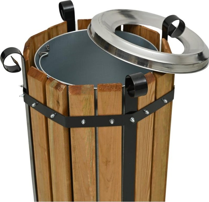 Produktbild Aristar Abfalleimer mit Holzverkleidung offen (50 l)