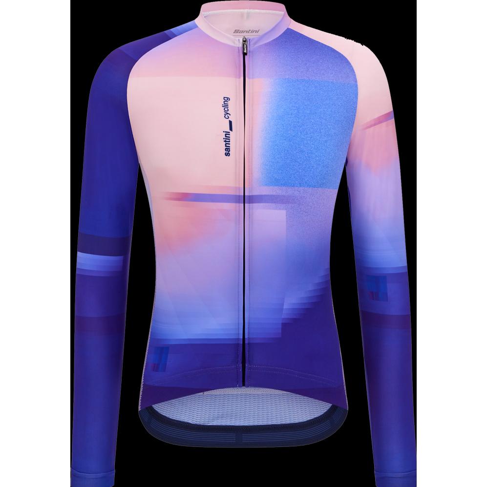 Santini, Damen, Velotrikot, Langarmtrikot LUCE Unisex (S), Blau, S