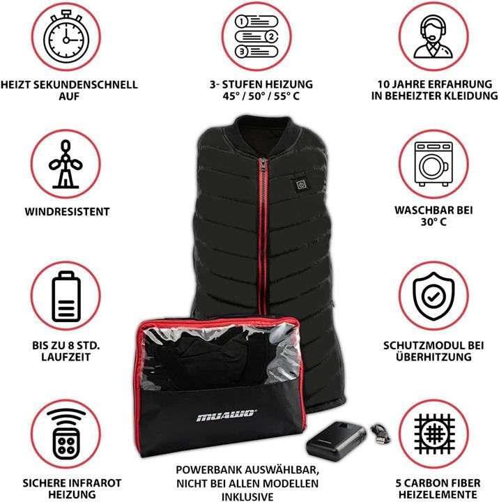 Produktbild Muawo beheizbare Weste, M, ohne Powerbank (M)