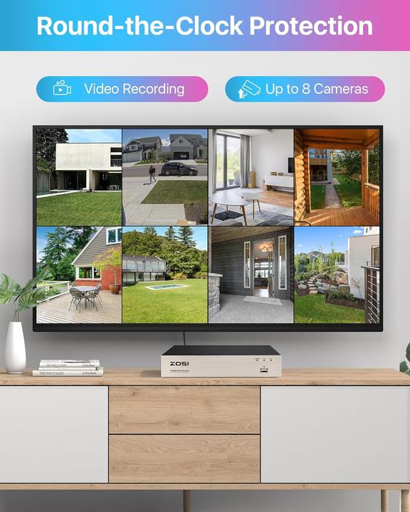 Actual product image Zosi Full HD 1080P Überwachungskamera-Set mit 8CH DVR (1920 x 1080 Pixels)