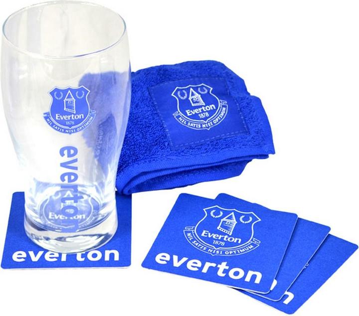 Image du produit Everton FC Football BarSet Verre à bière Serviette et sous-bock avec logo
