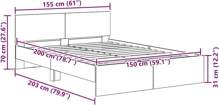 Produktbild vidaXL Bettrahmen (150 x 200 cm)