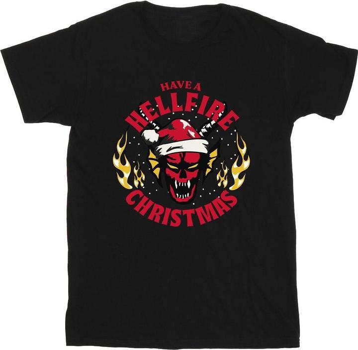 Produktbild Netflix Stranger Things Hellfire Christmas TShirt Jungen (140, 146)
