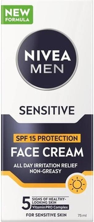 Produktbild NIVEA MEN Protective skin cream SPF 15 Men Sensitive (Face Cream) 75 ml (75 ml, Tagescreme, SPF 15)