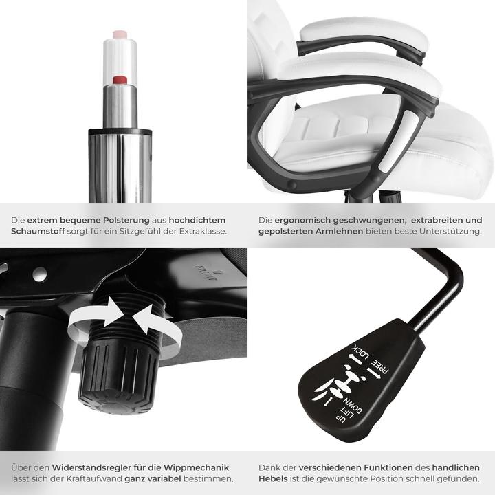 Actual product image tectake Luxury office chair made of artificial leather