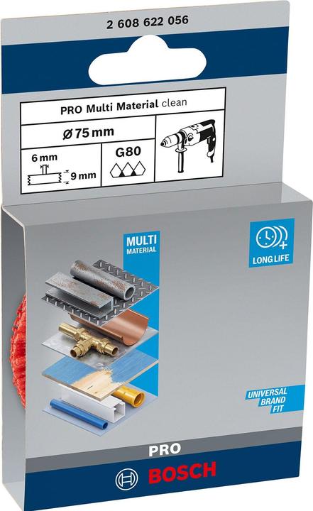 Produktbild Bosch Professional Zubehör PRO Multi Material clean Scheibenbürste, gerader Schaft, 75 x 1 mm (80)
