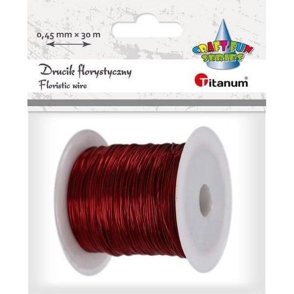 Titanum Blumendraht 0,45 mm x 30 m rot (30 m) (41922529)