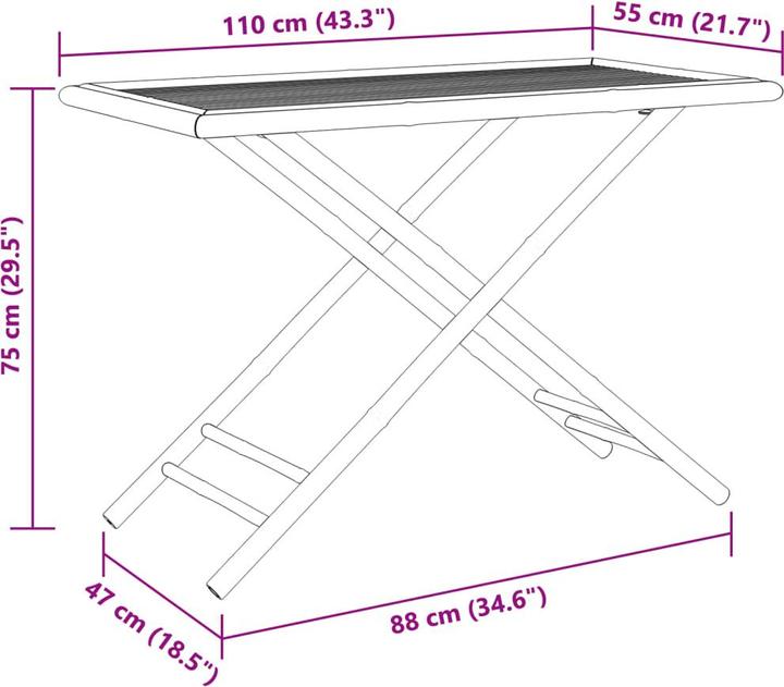 Produktbild vidaXL Bistro Set (110 x 55 x 75 cm)