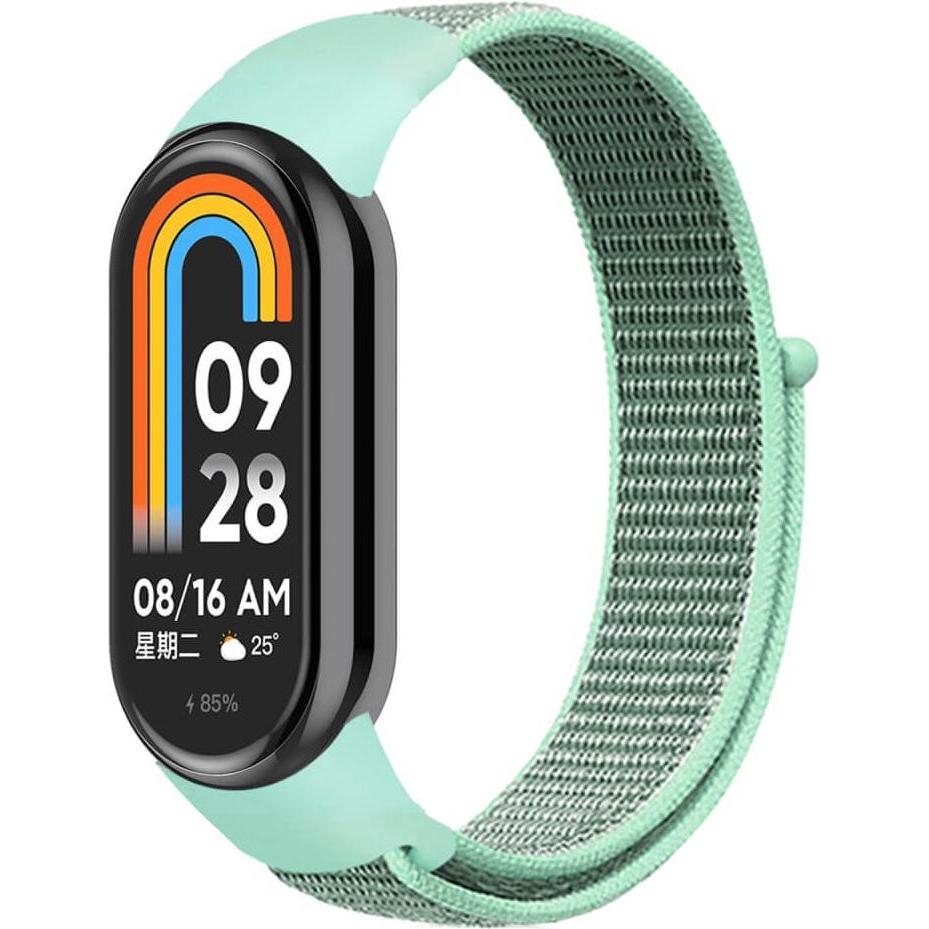 Thumbnail - Cover-Discount Xiaomi Smart Band 9 / 8 - Nylon Stoff Band flexibel mit Klett (Nylon), Uhrenarmband, Türkis