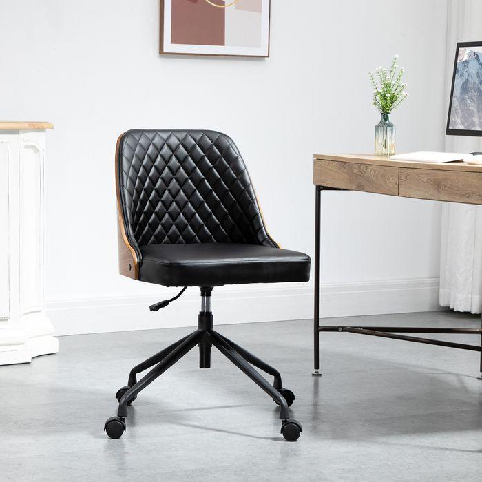 Actual product image Swisshandel24 Office chair ergonomic foam faux leather black (48 - 54 cm)