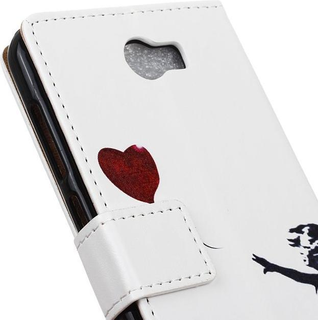 Produktbild MU Style Leder Flip Case mit Mädchen und fliegender Ballon (Huawei Y6 II Compact)