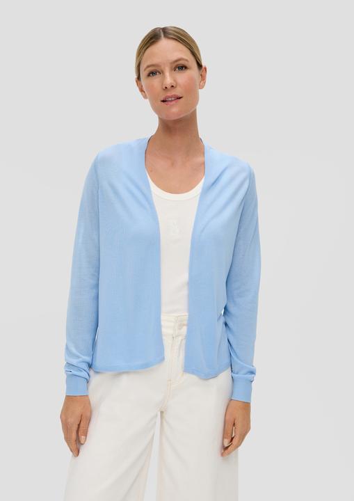 Produktbild s.Oliver Strickjacke Strickjacke aus Viskose-Stretch mit Rippbündchen (42)