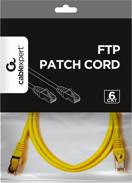 Actual product image Gembird * Patch cable Cat.6 FTP 1m / yellow (F/UTP, CAT6, 1 m)