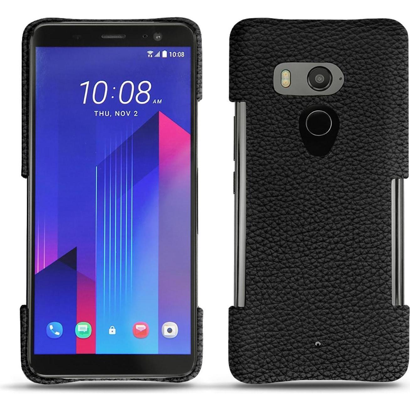 Noreve Lederschutzhülle (HTC U11+), Smartphone Hülle, Schwarz