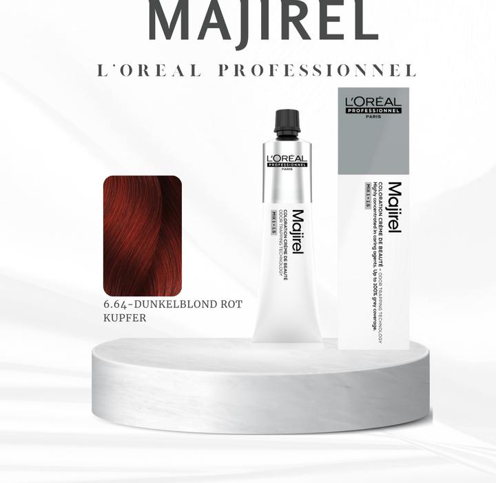 Produktbild L'Oréal Professionnel Majir. Red 6.64 60ml (6.64 Dunkelblond Rot Kupfer)