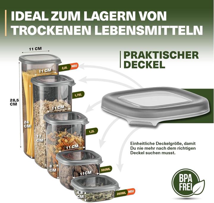 Immagine prodotto Viwares 12er-Set Vorratsdosen mit Deckel (0.25 l)
