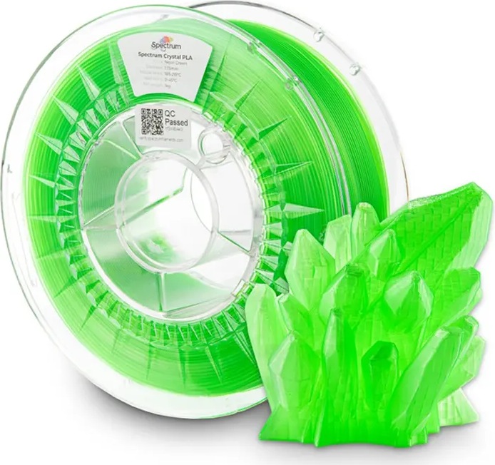 Productafbeelding Filament PLA Kristal Neon Groen 1,0kg 1,75mm (PLA, 1.75 mm, 1000 g, Groen)