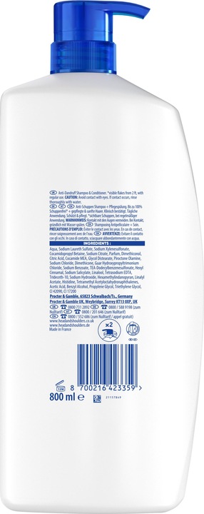 Image du produit Head & Shoulders Anti-Schuppen Shampoo 2in1, classic clean Shampoo (800 ml, Shampoing liquide)