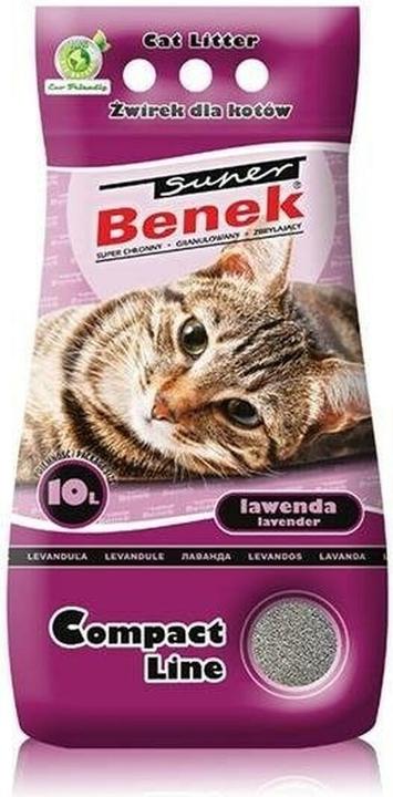 Super Benek Certech Compact Lavender - Katzenstreu Klumpend 10 l (Klumpend, 10 kg)