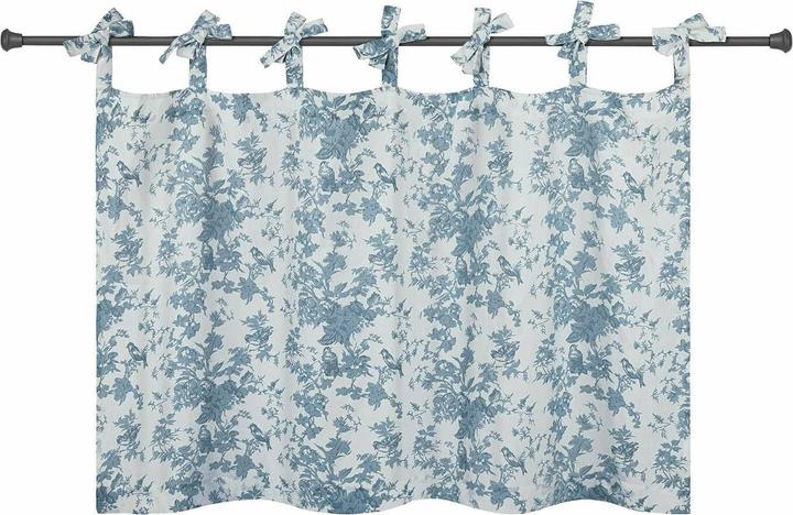 Loberon Scheibengardine Emilie blau/beige (85 x 140 cm)
