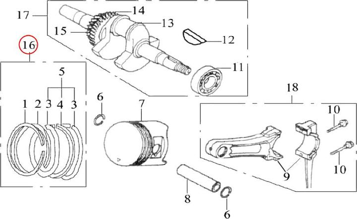 Immagine prodotto Wiltec Ricambio Motore a benzina Kit di guarnizioni per 13 hp (Ricambi per macchine da giardino)