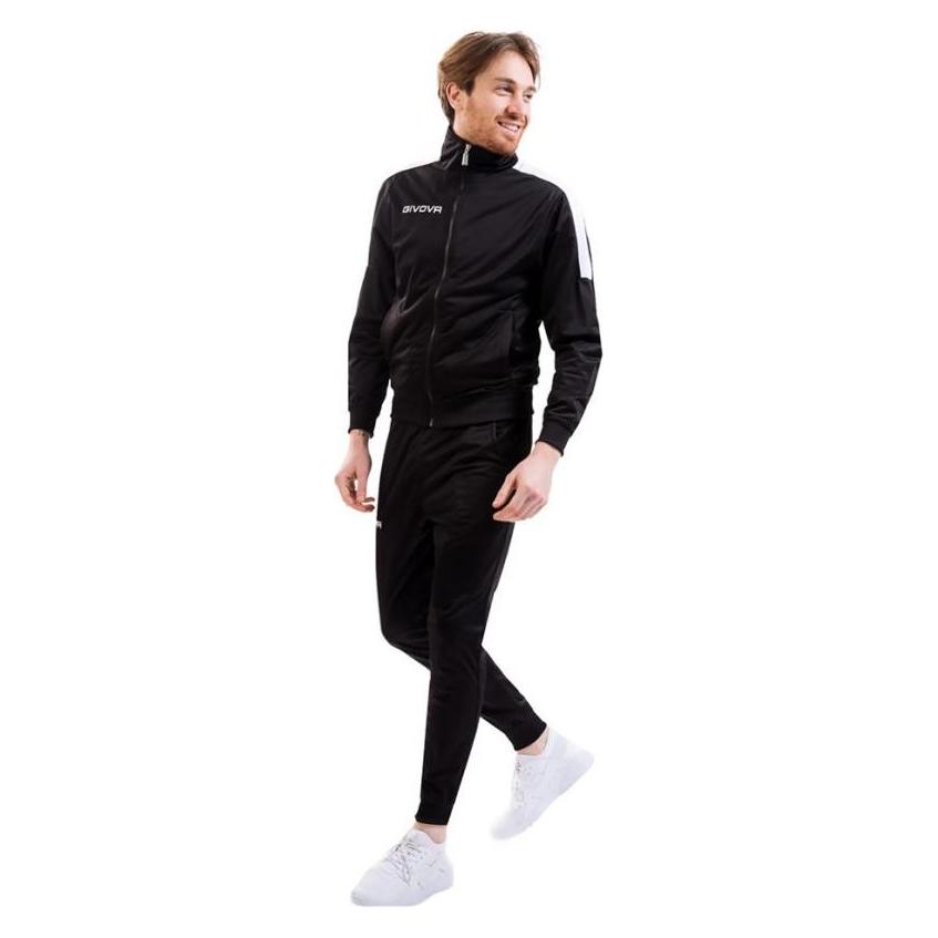 Givova, Damen, Laufjacke, Tuta Revolution Trainingsanzug (3XS), Schwarz, 3XS