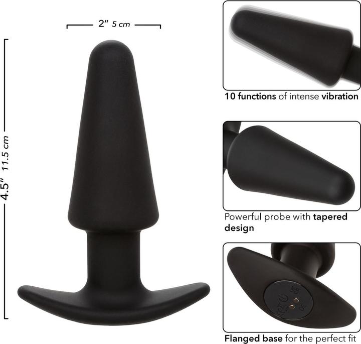 Produktbild CalExotics Rock Bottom Tapered Anal Plug 10 Vibraciones Silikon Schwarz