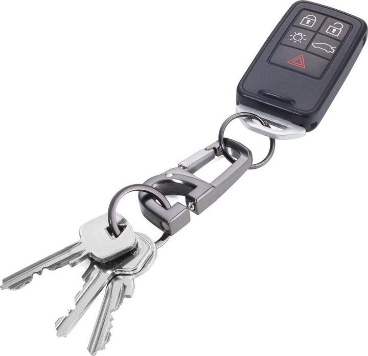 Image du produit Troika D-CLICK Porte-clés avec 2 anneaux pour clés, fermoir "clic", gris brillant
