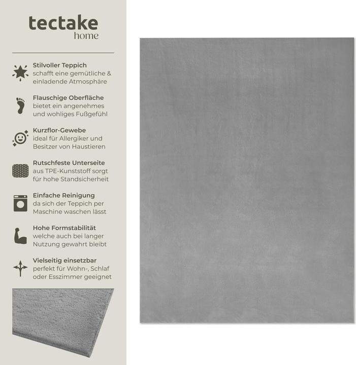 Actual product image tectake Kurzflorteppich Soft Zone (160 x 230 cm)