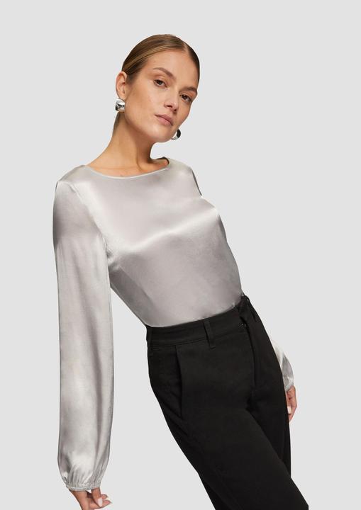 Immagine prodotto S.Oliver T-Shirt Blusenshirt mit Materialmix und Bateau-Ausschnitt (46)