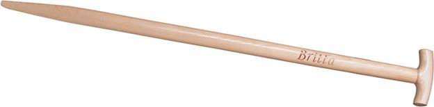 Actual product image Idealspaten T-handle ash bent lacquered with branding iron all BRITTA spades and BRITTA spades stainless steel