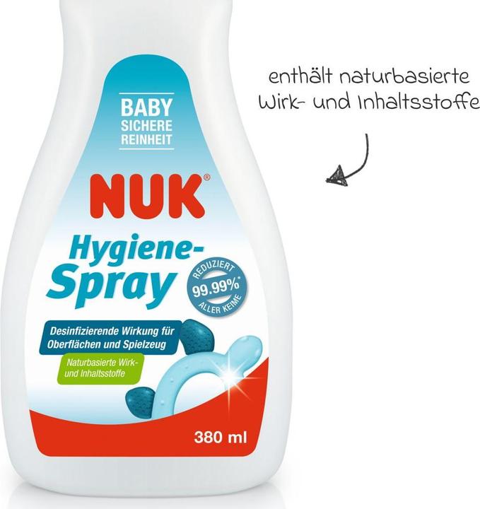 Produktbild NUK Hygiene Spray, 380ml, desinfizierende Wirkung für Oberflächen und Spielzeug
