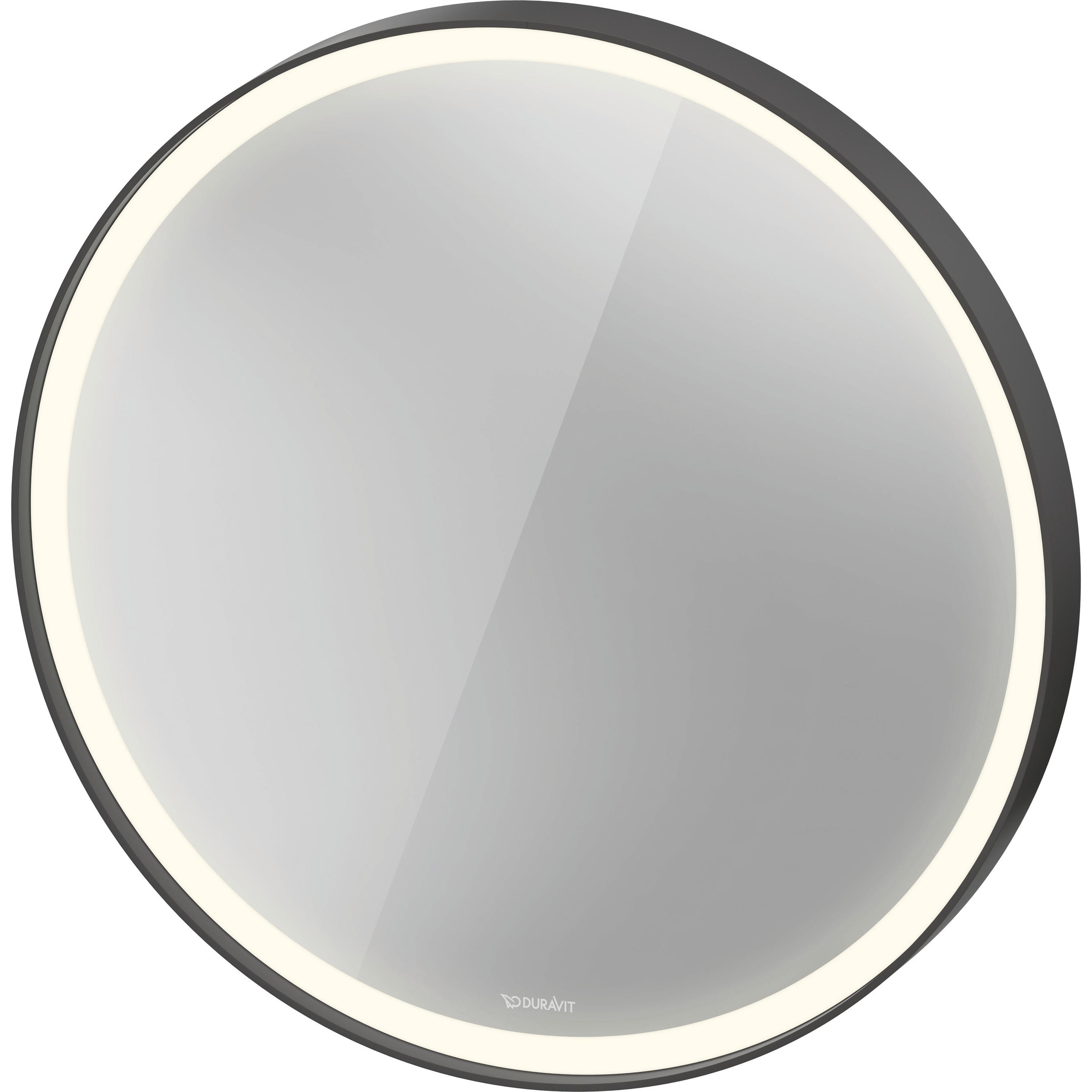 Duravit, Specchio, L-Cube Miroirs avec éclairage, rond, LED 18W, 700x700x67mm, graphite aluminium mat, LC7375049490100