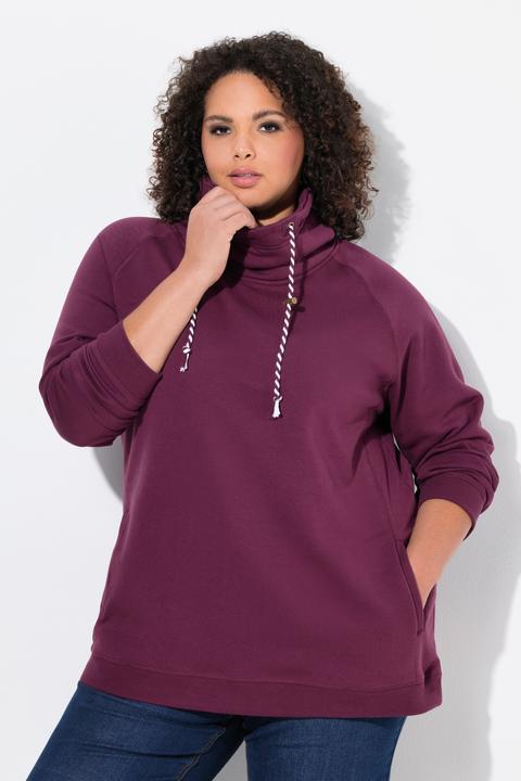 Produktbild Ulla Popken Sweatshirt, weiter Stehkragen, Taschen, Raglan-Langarm (54)