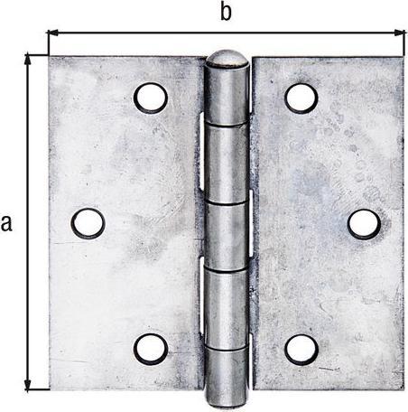 Produktbild GAH Scharnier Höhe 60 mm Breite 60 mm Stärke 1,5 mm Edelstahl quadratisch