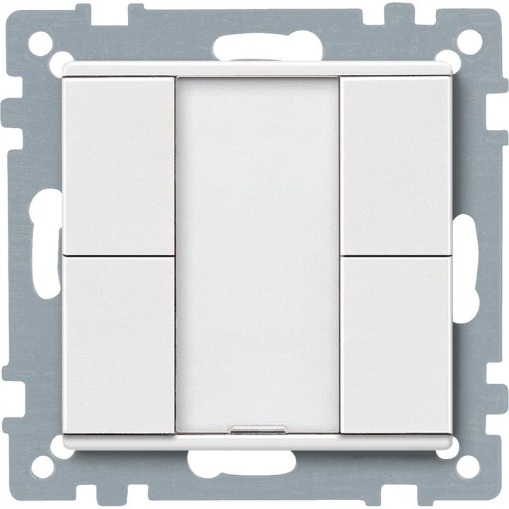 Actual product image Schneider Push-button 2-gang plus, polar white, System M MTN627619