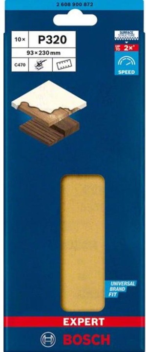 Actual product image Bosch Professional Zubehör Expert C470 Sandpaper with 8 holes for orbital sander, 93 x 230 mm, G 320, 10 pcs. (320)