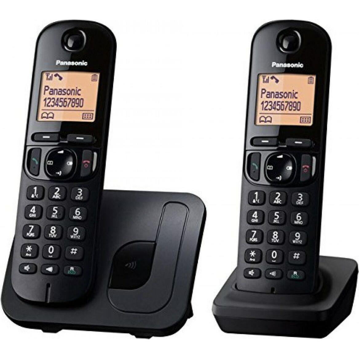 Panasonic KX-TGC212 DECT telephone Caller ID Black, Telefon, Schwarz